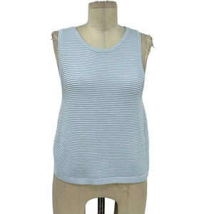 Aritzia Babaton Arlik‎ Knit Tank Top Sleeveless Crew Neck Light Blue Size XS